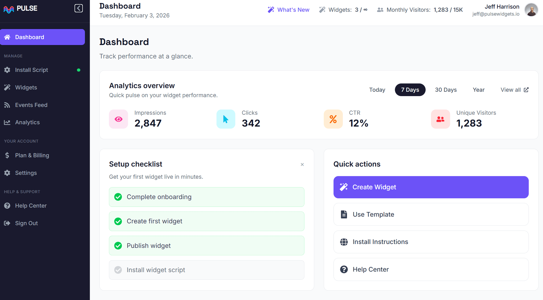 SaaS Dashboard Preview