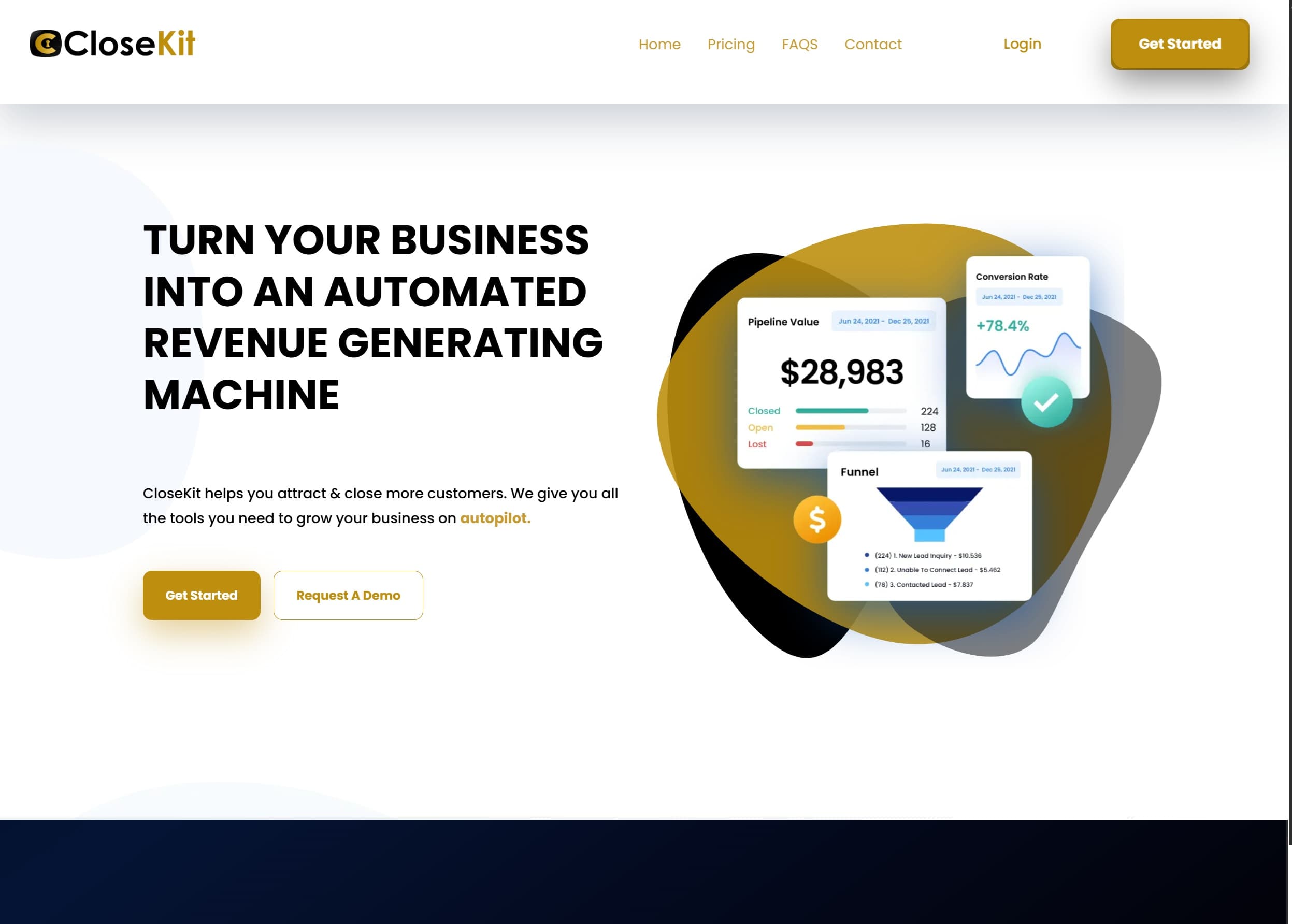 CloseKit homepage screenshot